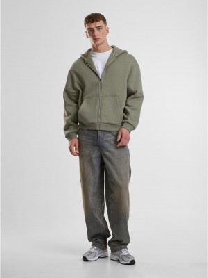 Fluffy Zip Hoody paleolive XXL