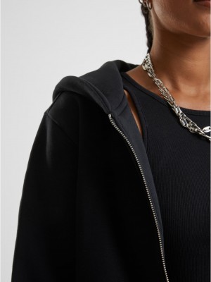 Суичър Ladies Fluffy Zip Hoody black XXL