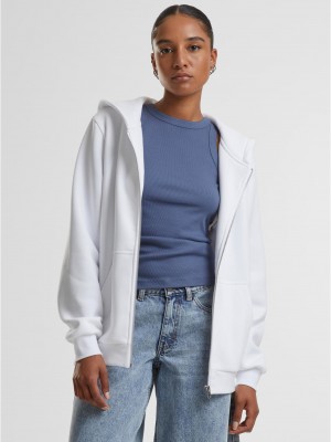 Суичър Ladies Fluffy Zip Hoody white XXL