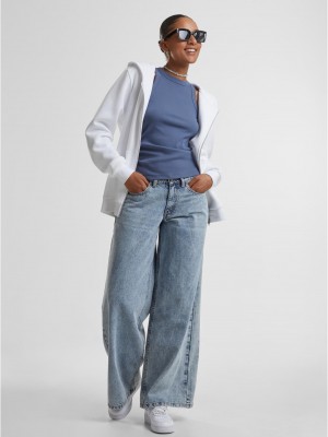 Суичър Ladies Fluffy Zip Hoody white XXL