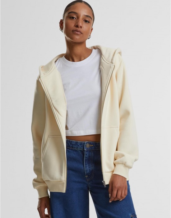 Суичър Ladies Fluffy Zip Hoody whitesand XXL