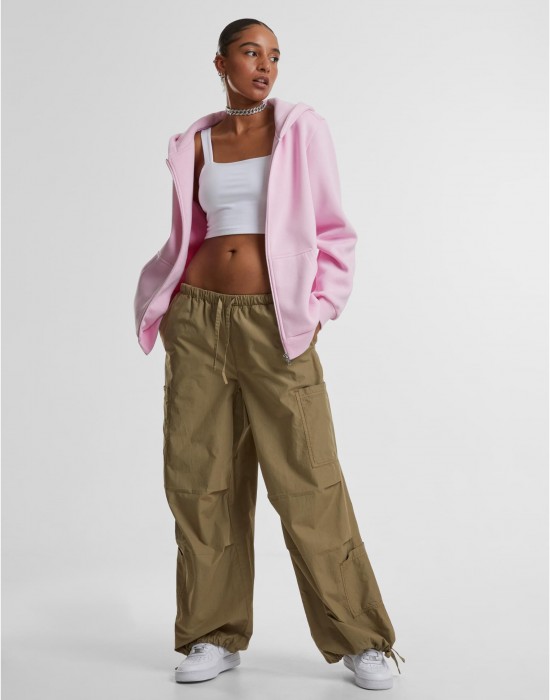 Суичър Ladies Fluffy Zip Hoody softpink XXL