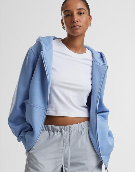 Суичър Ladies Fluffy Zip Hoody powderblue XXL