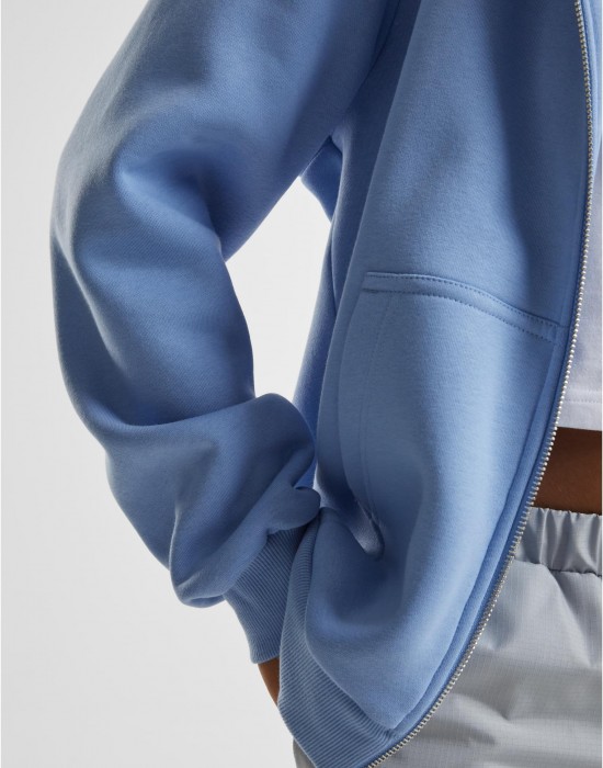 Суичър Ladies Fluffy Zip Hoody powderblue XXL