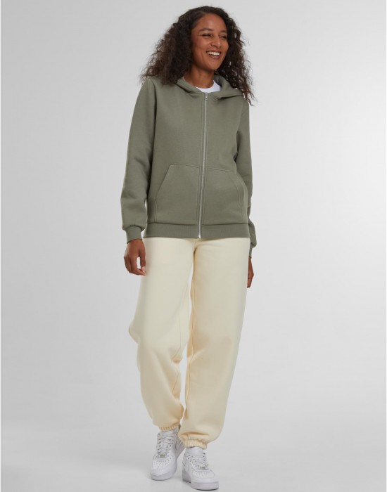 Суичър Ladies Fluffy Zip Hoody paleolive XXL