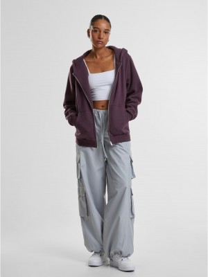 Суичър Ladies Fluffy Zip Hoody plumpurple XXL