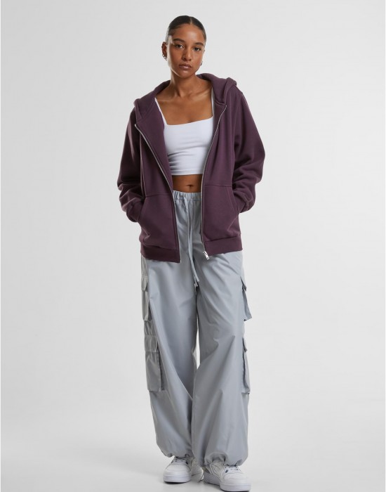 Суичър Ladies Fluffy Zip Hoody plumpurple XXL