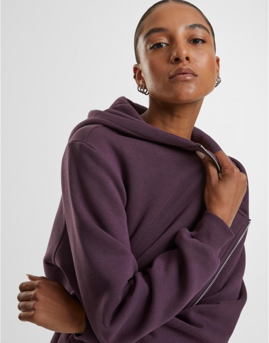 Суичър Ladies Fluffy Zip Hoody plumpurple XXL