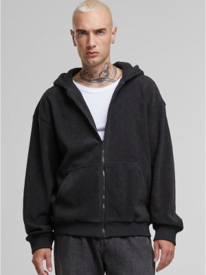 Jaquard Velvet Zip-Hoody black XXL