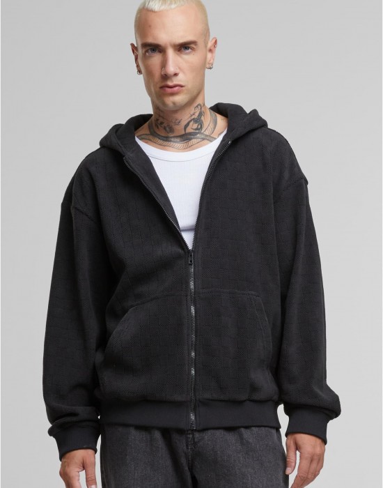 Jaquard Velvet Zip-Hoody black XXL Jaquard Velvet Zip-Hoody black XXL