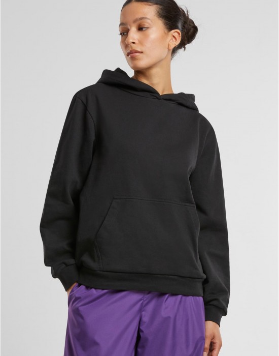 Суичър Ladies Loose Light Brushed Fleece Hoody black XS