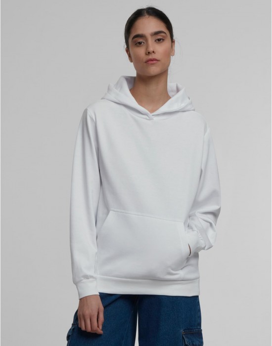 Суичър Ladies Loose Light Brushed Fleece Hoody white XS