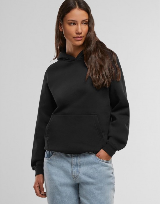 Суичър Ladies Loose Brushed Fleece Hoody black XS