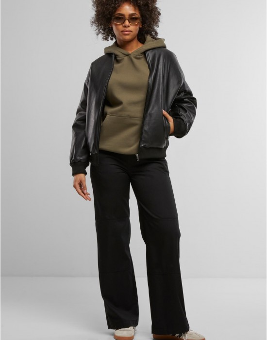 Суичър Ladies Loose Brushed Fleece Hoody olive XS