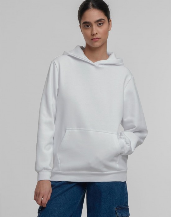 Суичър Ladies Loose Brushed Fleece Hoody white XS