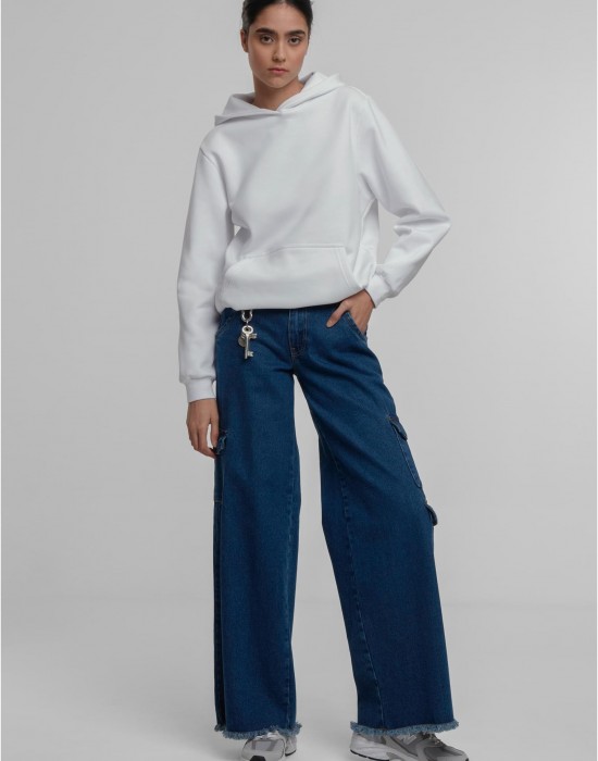 Суичър Ladies Loose Brushed Fleece Hoody white XS