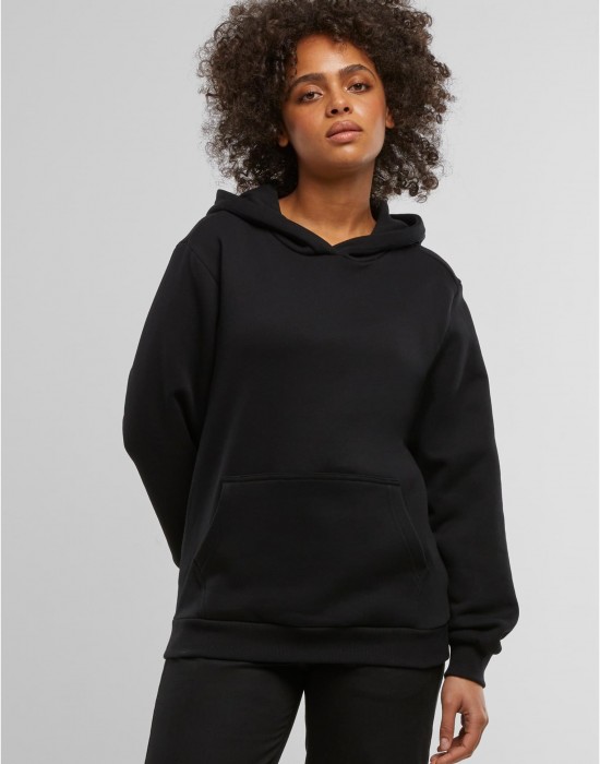 Суичър Ladies Organic Loose Brushed Fleece Hoody black XS
