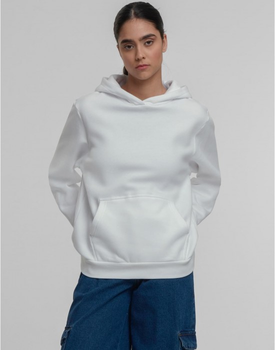 Суичър Ladies Organic Loose Brushed Fleece Hoody white XS
