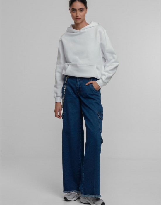 Суичър Ladies Organic Loose Brushed Fleece Hoody white XS