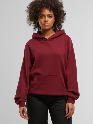 Суичър Ladies Organic Loose Brushed Fleece Hoody burgundy XS