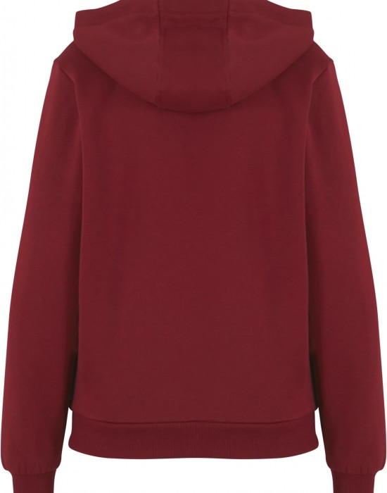 Суичър Ladies Organic Loose Brushed Fleece Hoody burgundy XS