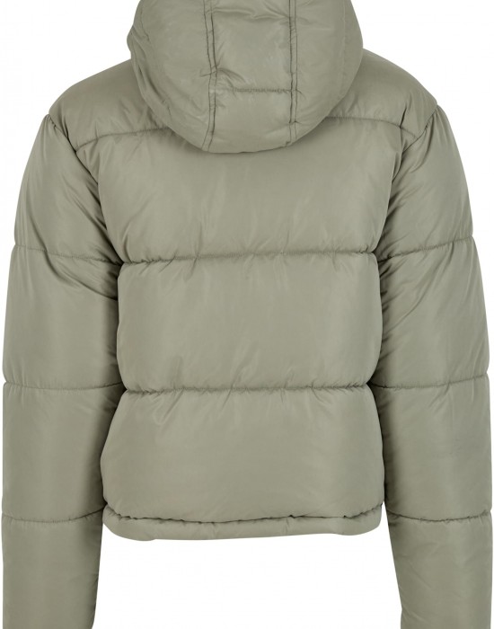 Суичър Ladies Peached Puffer Jacket With Hood paleolive XXL