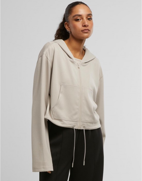 Суичър Ladies Soft Touch Zip Hoodie cloud XXL