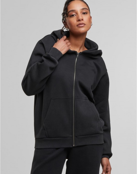 Суичър Ladies Vintage Heavy Zip Hoody black XXL