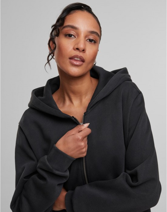 Суичър Ladies Vintage Heavy Zip Hoody black XXL