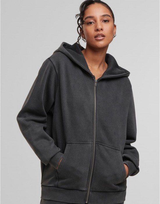 Суичър Ladies Vintage Heavy Zip Hoody magnet XXL