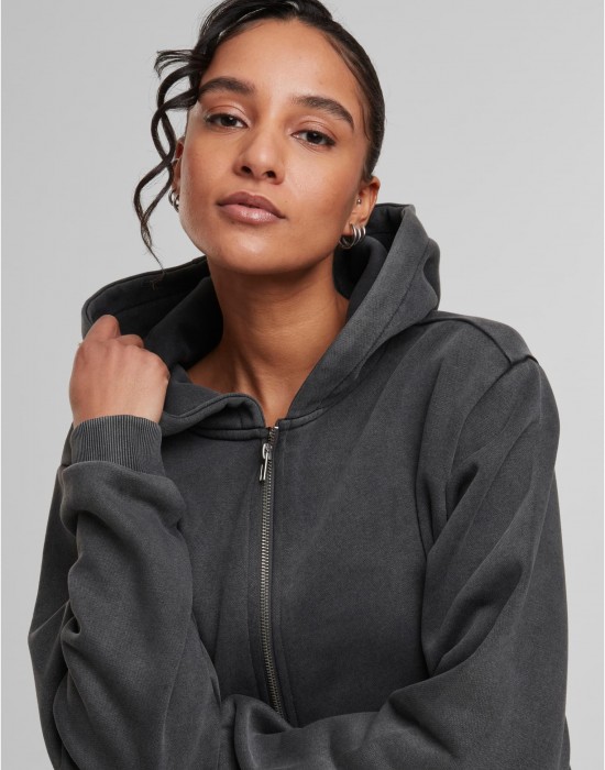 Суичър Ladies Vintage Heavy Zip Hoody magnet XXL