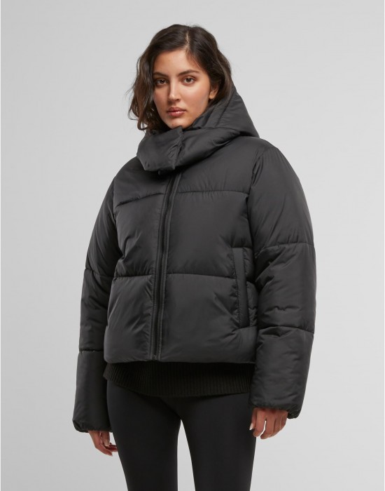 Суичър Ladies Hooded Collar Puffer Jacket black XS