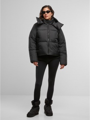 Суичър Ladies Hooded Collar Puffer Jacket black XS