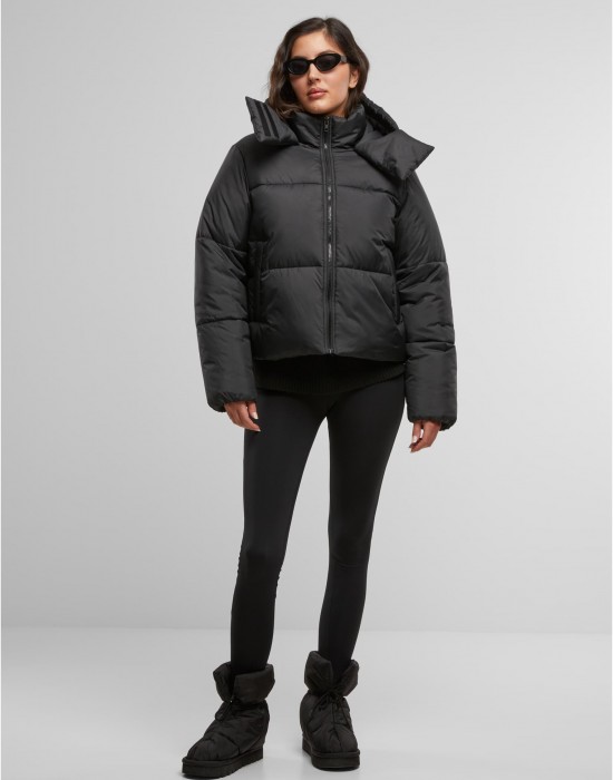Суичър Ladies Hooded Collar Puffer Jacket black XS