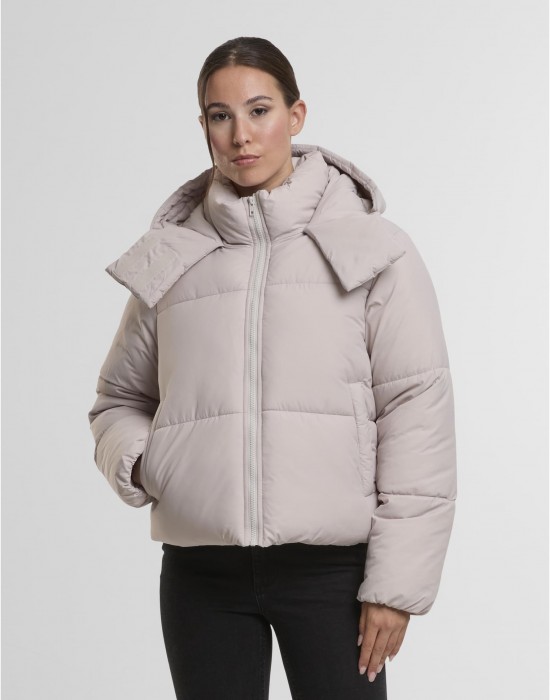 Суичър Ladies Hooded Collar Puffer Jacket cloud XS