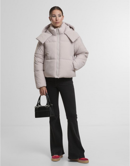 Суичър Ladies Hooded Collar Puffer Jacket cloud XS