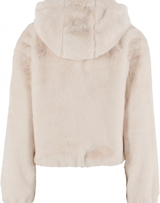 Суичър Ladies Full Zip Faux Fur Hoodie whitesand XS