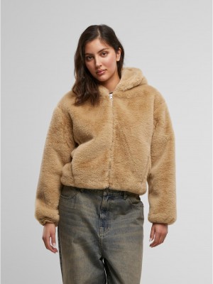 Суичър Ladies Full Zip Faux Fur Hoodie wetsand XS