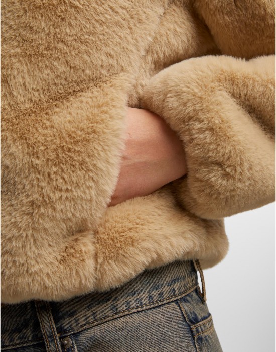 Суичър Ladies Full Zip Faux Fur Hoodie wetsand XS