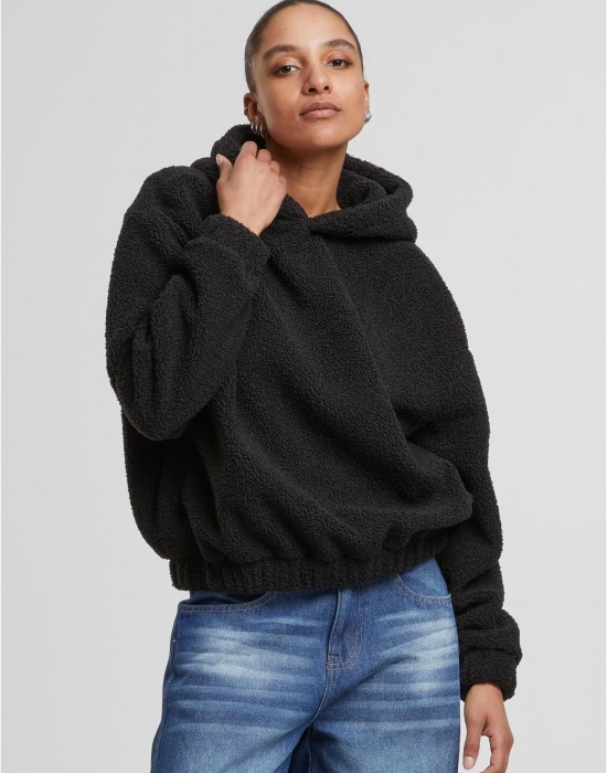 Суичър Ladies Oversized Bonded Sherpa Hoody black XXL
