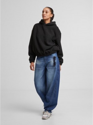 Суичър Ladies Oversized Bonded Sherpa Hoody black XXL