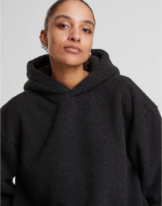Суичър Ladies Oversized Bonded Sherpa Hoody black XXL