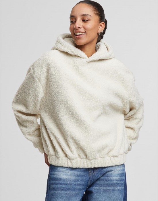 Суичър Ladies Oversized Bonded Sherpa Hoody whitesand XXL