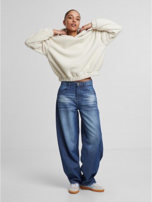 Суичър Ladies Oversized Bonded Sherpa Hoody whitesand XXL