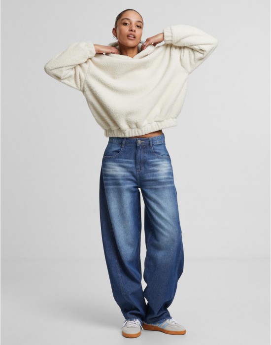 Суичър Ladies Oversized Bonded Sherpa Hoody whitesand XXL