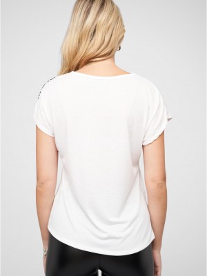 Тениска Cloud5ive Damen Viskose T-Shirt mit Traumf?nger Print white XXL
