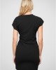 Тениска T-Shirt-Kleid mit seitlich gerafftem Detail und Rundhals black XXL