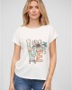 Тениска Viskose T-Shirt mit Love-Blumen Print white XXL