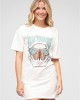 Тениска T-Shirt-Kleid mit Free Yourself Butterfly Print white XS