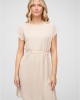 Тениска Musselin T-Shirt-Kleid mit elastischem Taillenbund beige XXL